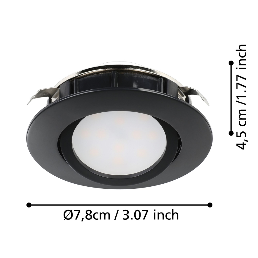 Eglo - CONJUNTO 3x Iluminação embutida LED com regulação PINEDA LED/5,5W/230V