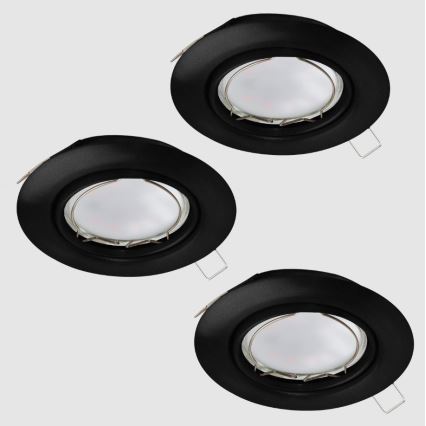 Eglo - CONJUNTO 3x Iluminação embutida LED PENETO 1xGU10/4,6W/230V