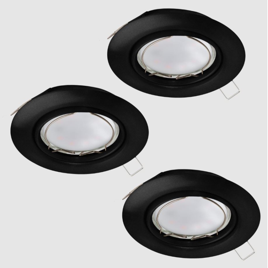 Eglo - CONJUNTO 3x Iluminação embutida LED PENETO 1xGU10/4,6W/230V
