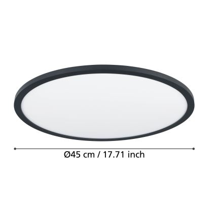 Eglo - Iluminação de teto LED com regulação LED/33,5W/230V diâmetro 45 cm preto