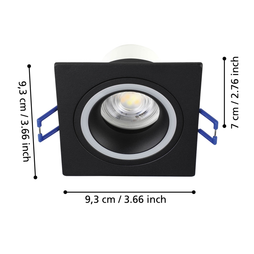 Eglo - LED RGBW Foco de encastrar com regulação LED/4,7W/230V preto