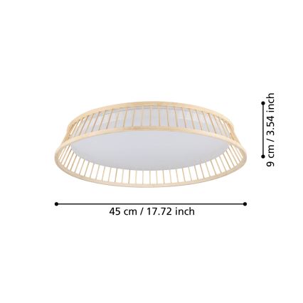 Eglo - Iluminação de teto LED LED/20W/230V castanho