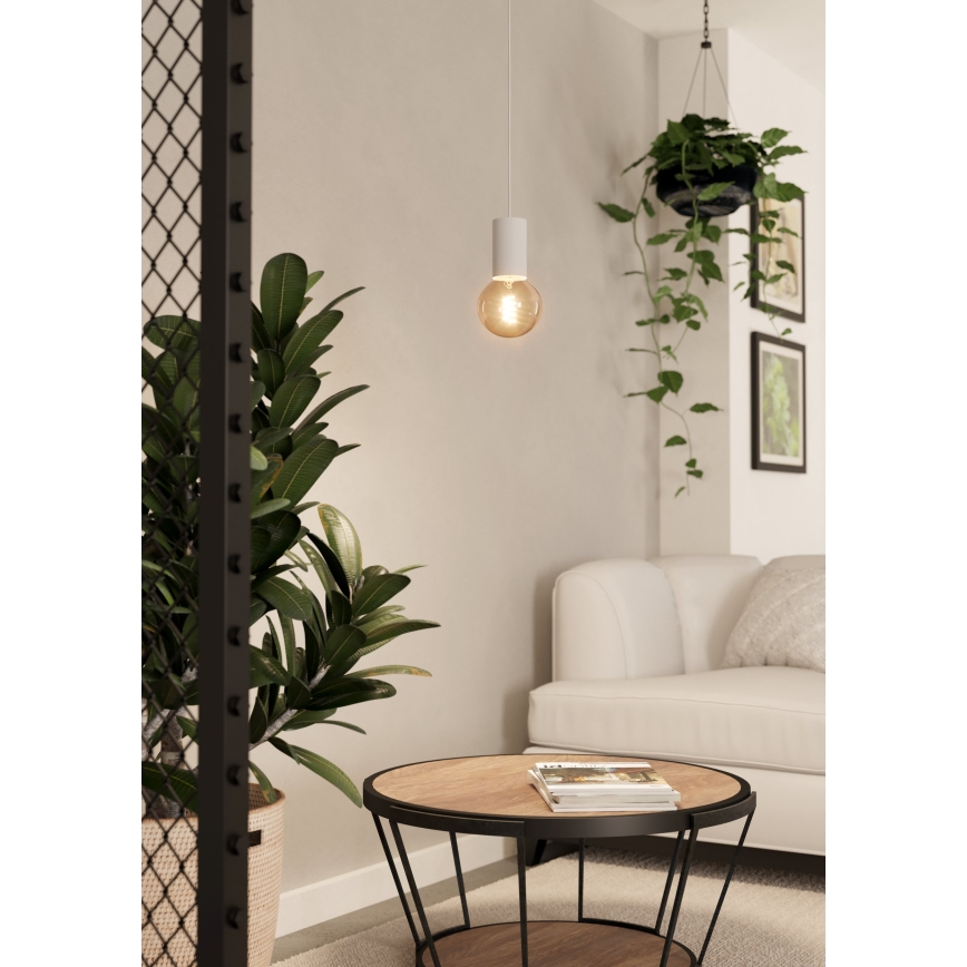 Eglo - Candelabro suspenso 1xE27/40W/230V branco