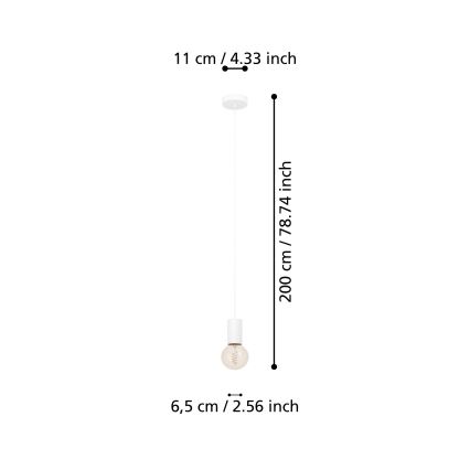 Eglo - Candelabro suspenso 1xE27/40W/230V branco