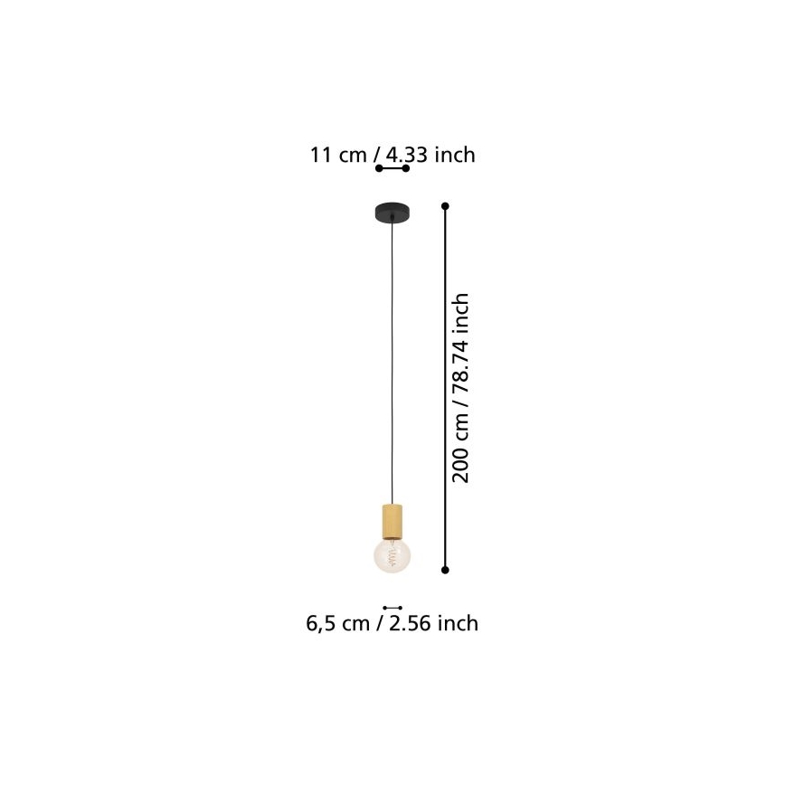 Eglo - Candelabro suspenso 1xE27/40W/230V castanho
