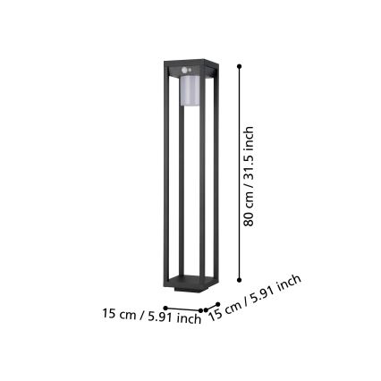Eglo - Candeeiro solar LED com sensor LED/3,7W/3,7V 2000 mAh IP44