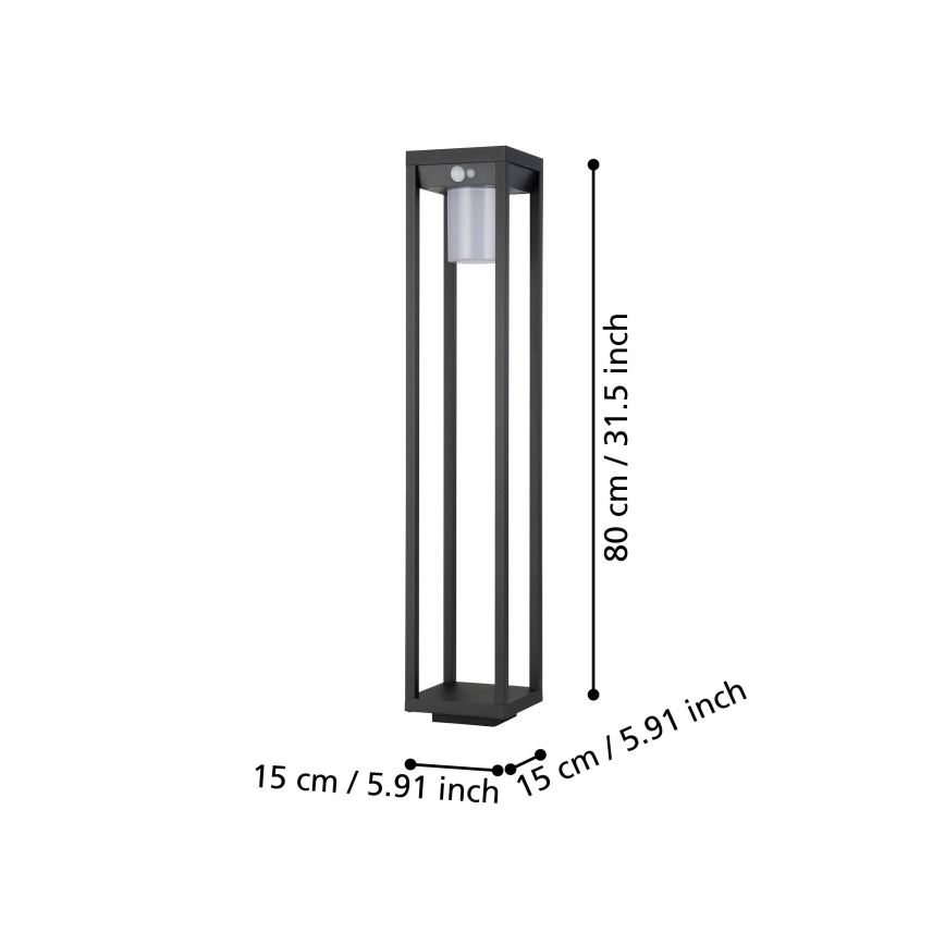 Eglo - Candeeiro solar LED com sensor LED/3,7W/3,7V 2000 mAh IP44