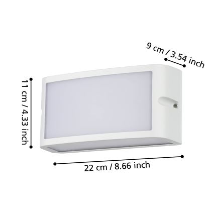 Eglo - Iluminação de parede exterior LED LED/10,5W/230V branco IP54