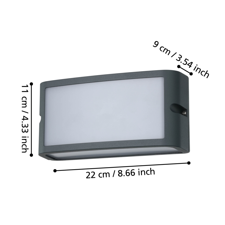 Eglo - Iluminação de parede exterior LED LED/10,5W/230V antracite IP54