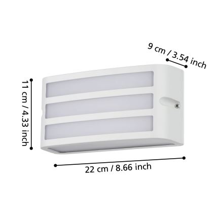 Eglo - Iluminação de parede exterior 1xE27/40W/230V branco IP54