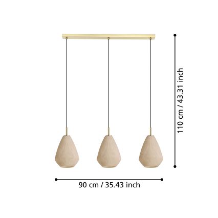 Eglo - Candeeiro suspenso 3xE27/40W/230V