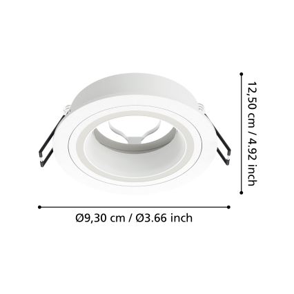 Eglo - Iluminação embutida 1xGU10/35W/230V branco