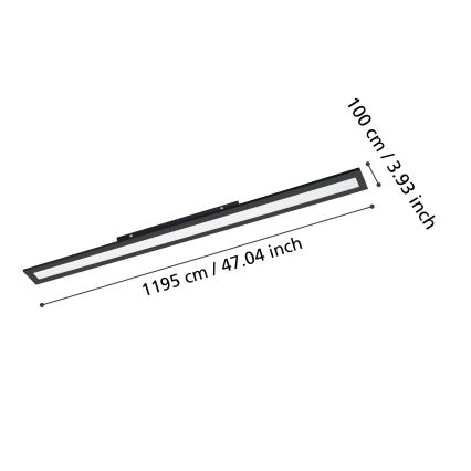 Eglo - Iluminação de teto LED LED/38W/230V 120x10 cm preto
