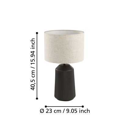 Eglo - Candeeiro de mesa 1xE27/40W/230V cinzento