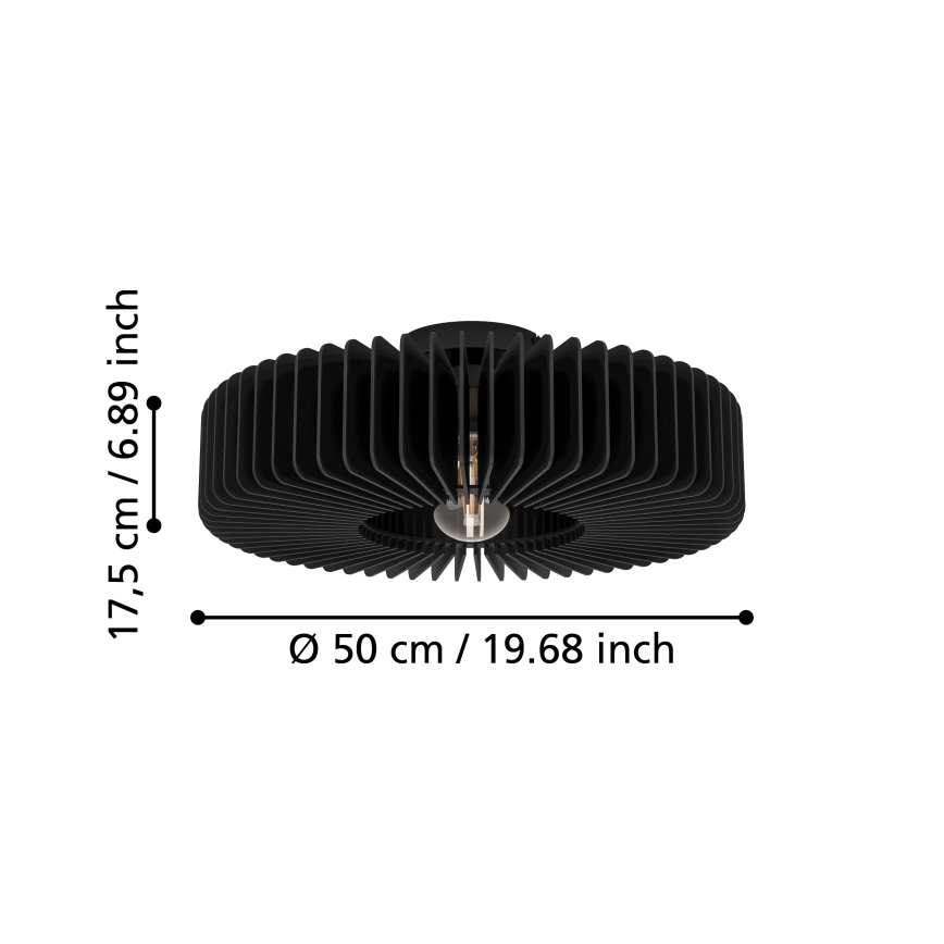Eglo - Iluminação de teto 1xE27/40W/230V preto
