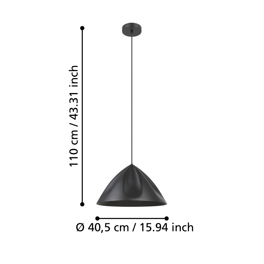 Eglo - Candeeiro suspenso 1xE27/40W/230V preto