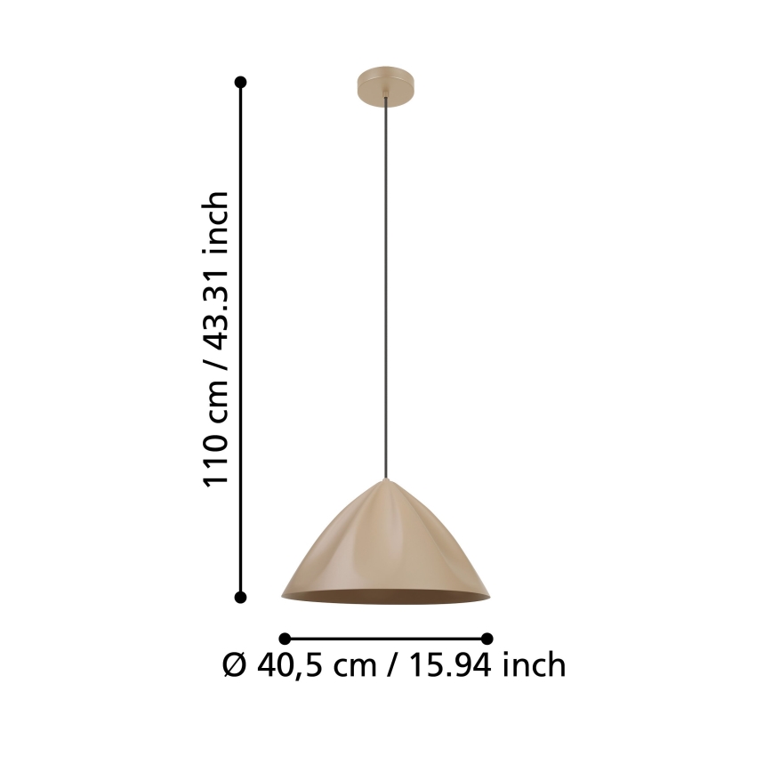 Eglo - Candeeiro suspenso 1xE27/40W/230V creme