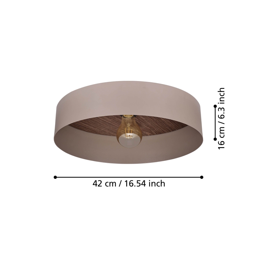 Eglo 900838 - Iluminação de teto DUAIA 1xE27/40W/230V castanho