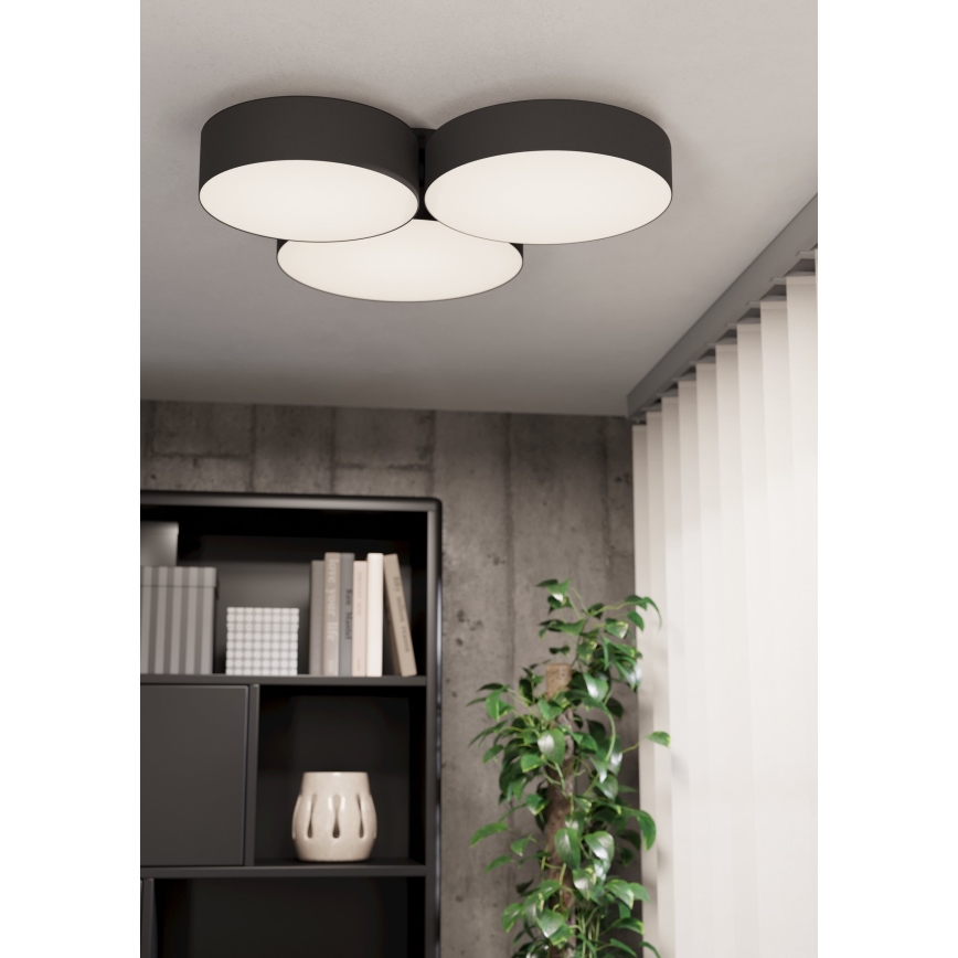 Eglo - Iluminação de teto RGBW com regulação 3xLED/7,5W/230V 2700-6500K preto