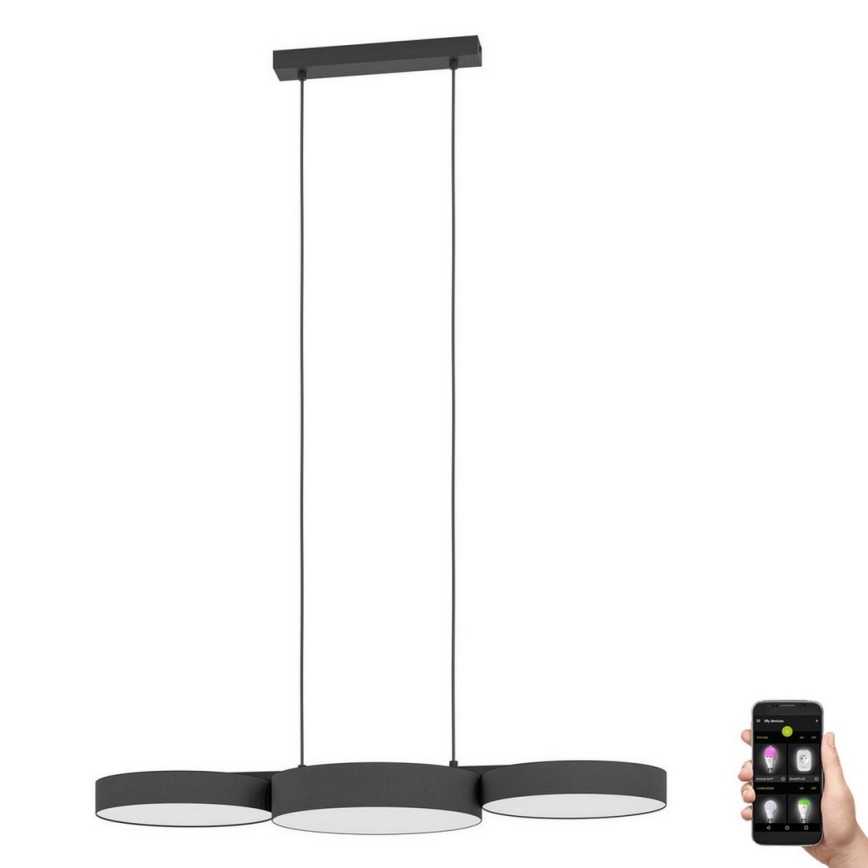 Eglo - LED RGBW Candelabro suspenso com regulação 3xLED/7,5W/230V 2700-6500K preto