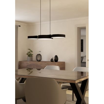 Eglo - LED RGBW Candelabro suspenso com regulação 3xLED/7,5W/230V 2700-6500K preto