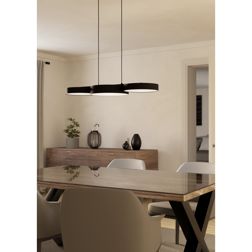 Eglo - LED RGBW Candelabro suspenso com regulação 3xLED/7,5W/230V 2700-6500K preto