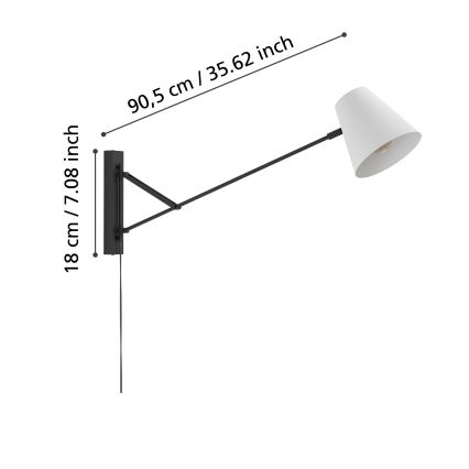 Eglo - Candeeiro de parede 1xE27/40W/230V
