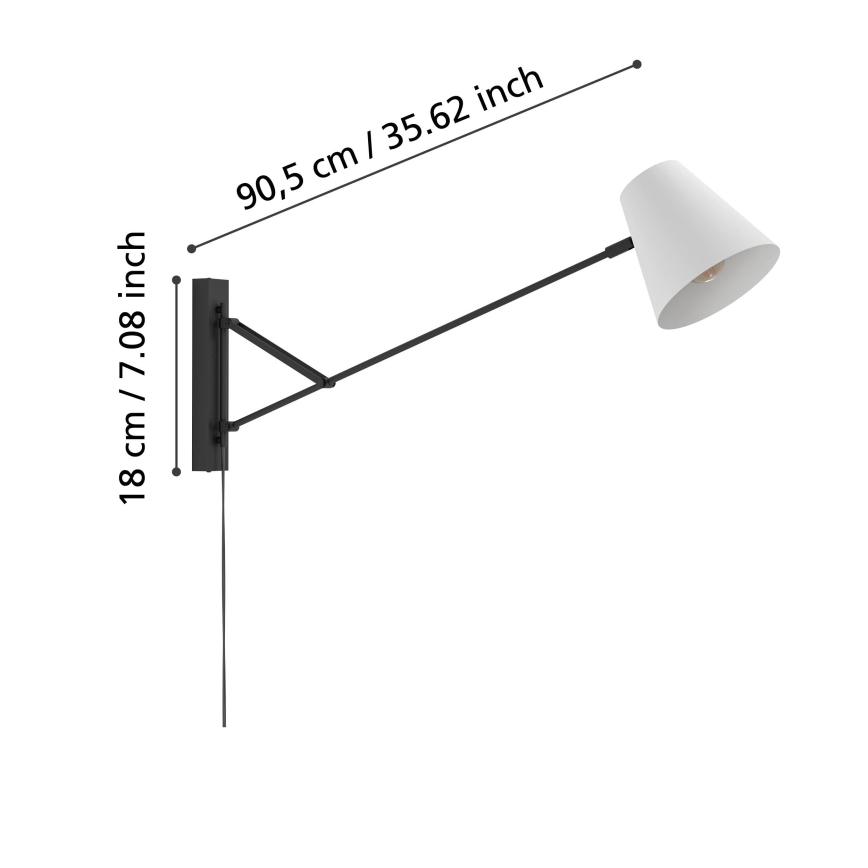Eglo - Candeeiro de parede 1xE27/40W/230V