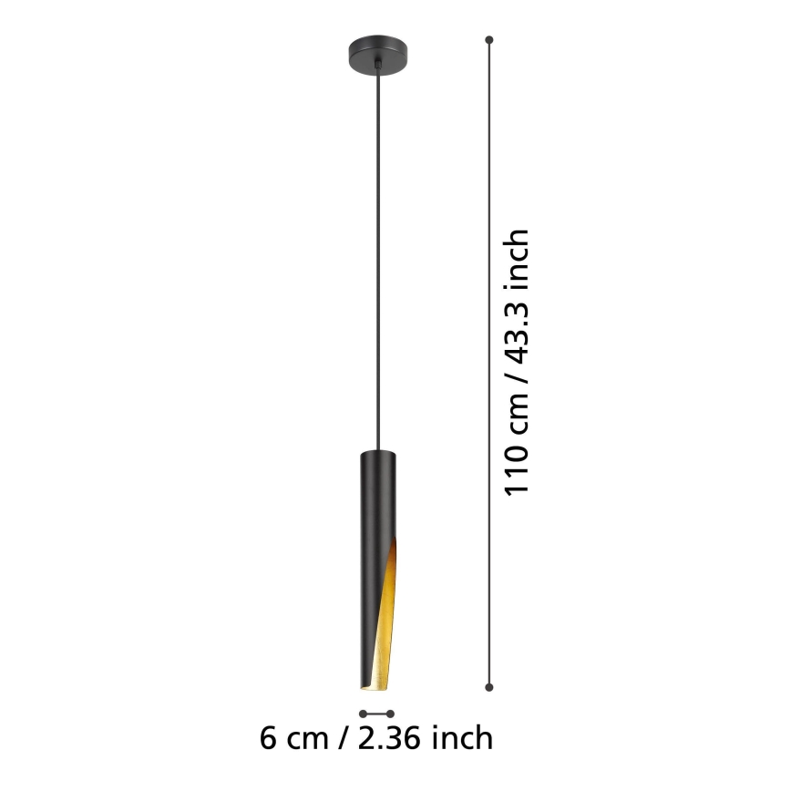 Eglo - Candelabro suspenso LED 1xGU10/4,5W/230V preto/dourada