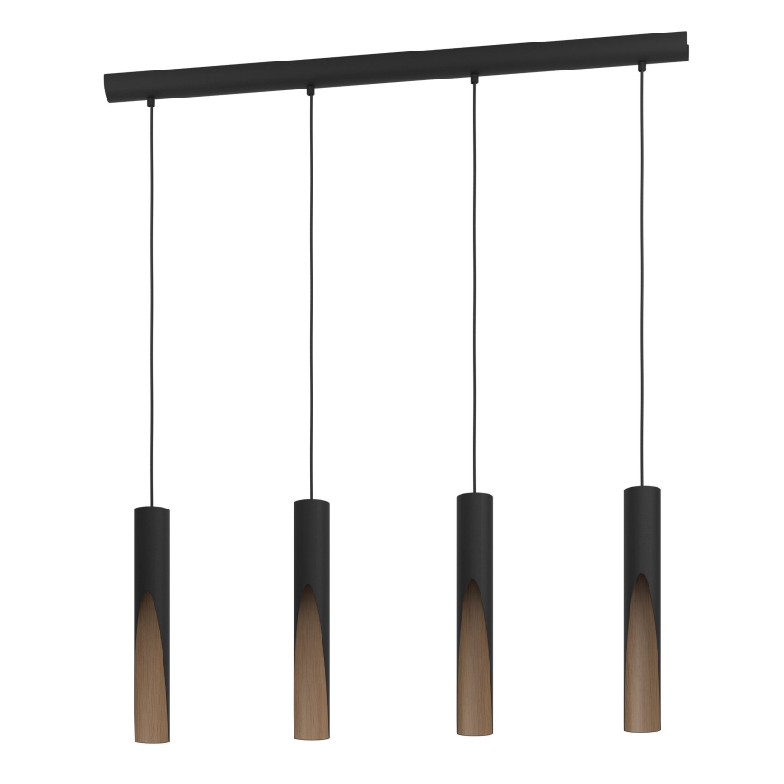 Eglo - Candelabro suspenso LED 4xGU10/4,5W/230V preto/castanho