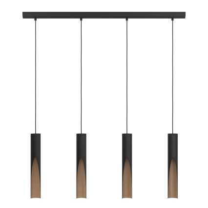 Eglo - Candelabro suspenso LED 4xGU10/4,5W/230V preto/castanho