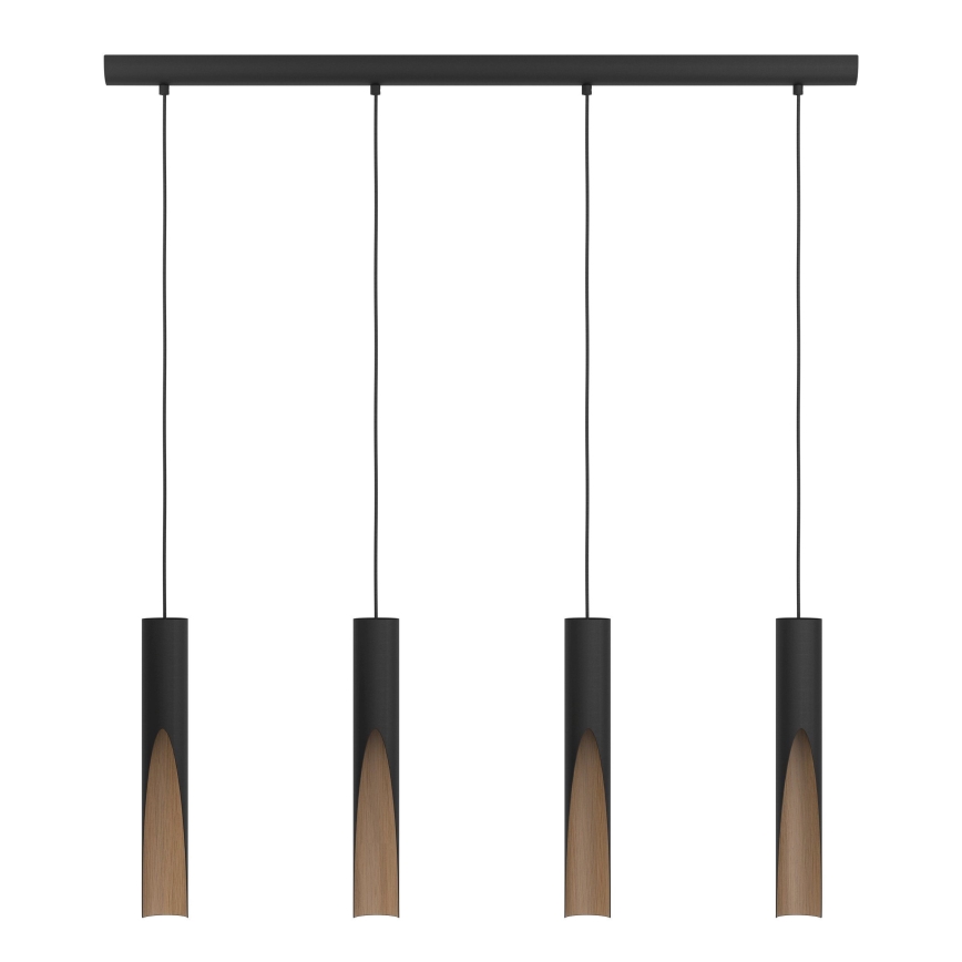 Eglo - Candelabro suspenso LED 4xGU10/4,5W/230V preto/castanho