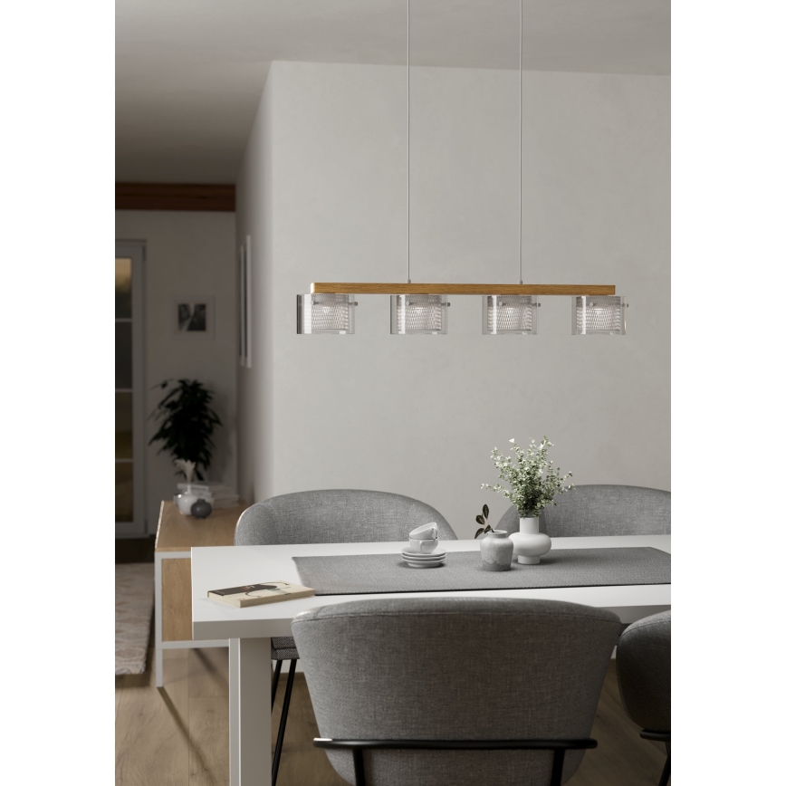 Eglo - Candeeiro suspenso LED RGBW com regulação 4xLED/3,7W/230V 2700-6500K