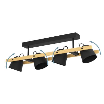 Eglo - Candeeiro integrado LED RGBW com regulação 4xLED/3,7W/230V 2700-6500K