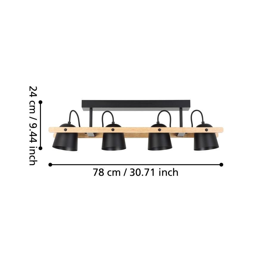 Eglo - Candeeiro integrado LED RGBW com regulação 4xLED/3,7W/230V 2700-6500K