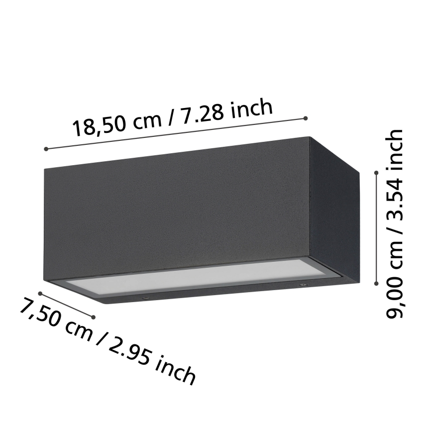 Eglo - Iluminação de parede exterior LED 2xLED/5W/230V IP65