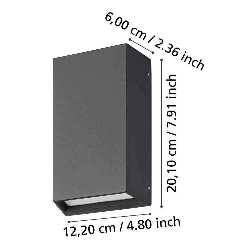 Eglo - Iluminação de parede exterior LED 2xLED/5W/230V IP65