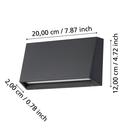 Eglo - Iluminação de parede exterior LED LED/9,5W/230V IP65