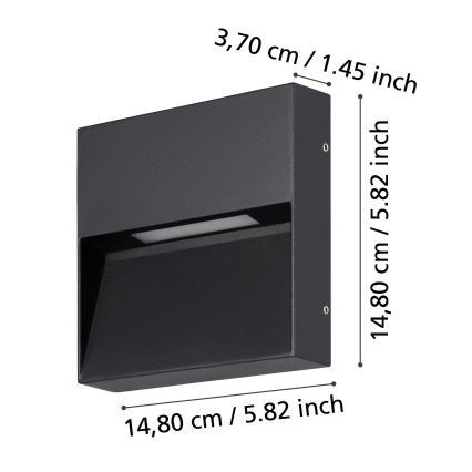Eglo - Iluminação de parede exterior LED LED/4,8W/230V IP65