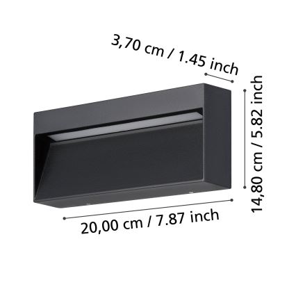 Eglo - Iluminação de parede exterior LED LED/4,8W/230V IP65