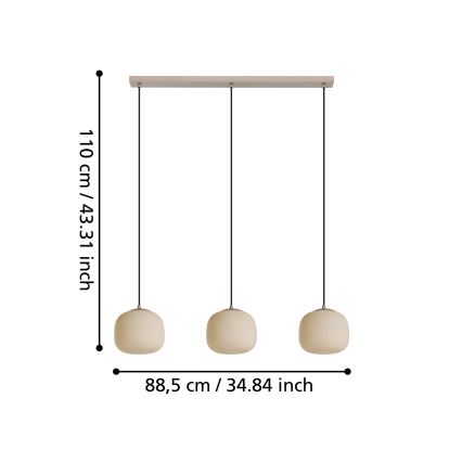 Eglo - Candelabro suspenso 3xE27/40W/230V