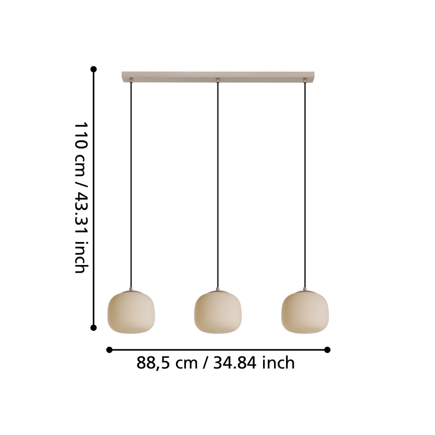 Eglo - Candelabro suspenso 3xE27/40W/230V