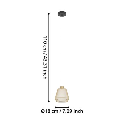 Eglo - Candeeiro suspenso 1xE27/40W/230V