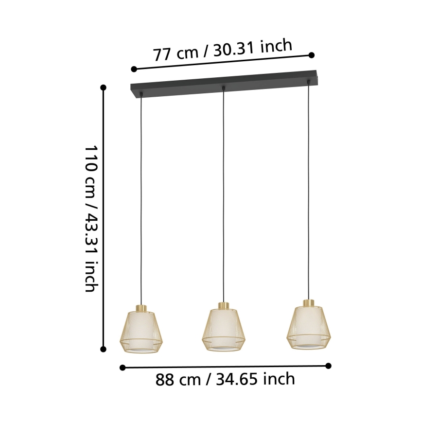 Eglo - Candeeiro suspenso 3xE27/40W/230V