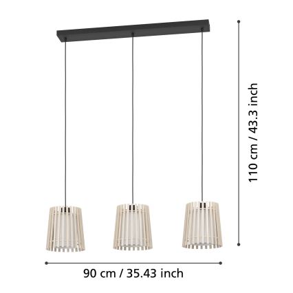 Eglo - Candelabro suspenso 3xE27/25W/230V