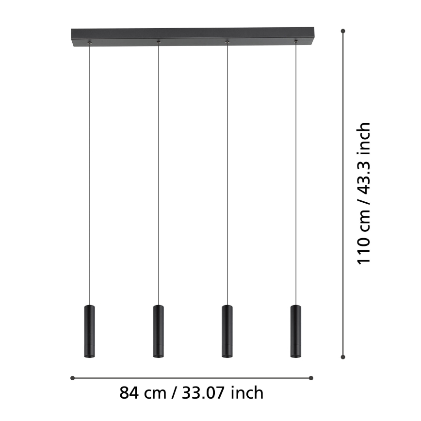 Eglo - Candelabro suspenso LED com regulação 4xLED/5,4W/230V