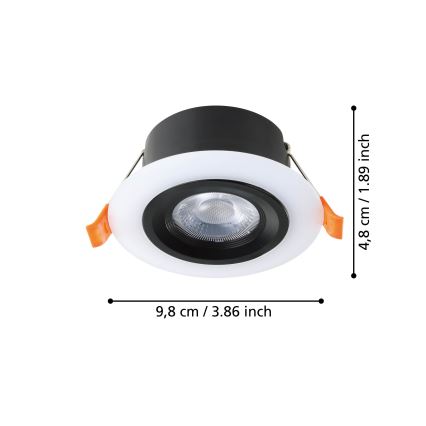 Eglo - Foco de encastrar LED LED/4,8W/230V preto