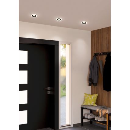 Eglo - CONJUNTO 3x Foco de encastrar LED 3xLED/4,8W/230V preto