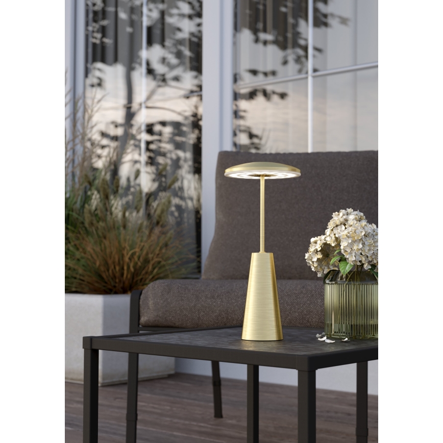 Eglo - LED Regulação táctil exterior candeeiro LED/2,8W/5V 2400K/3000K/4000K 5200 mAh IP54 dourado