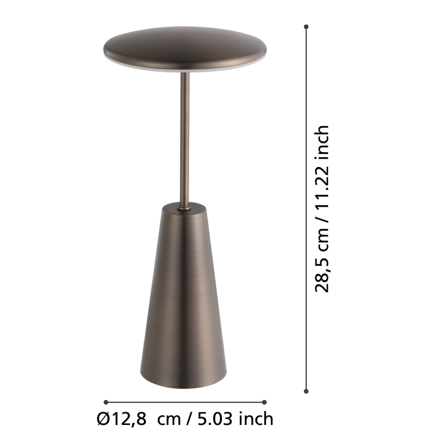 Eglo - Candeeiro de exterior LED tátil com regulação LED/2,8W/5V 2400K/3000K/4000K 5200 mAh IP54 bege